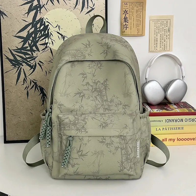 Casual Versatile New Chinese Style School Bags 2025 Fashion New Large Capacity Light Reduce Burden Protect The Spine Backpack