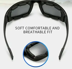 1 pairs Motorcycle Sports Biker Riding Glasses Wind Resistant Eye Protection Sports Goggles Cycling Glasses Sunglasses Grey Color
