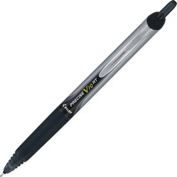 Pilot Precise V10 Bold Retractable Pens - Rubber Grip, Precision Point, Advanced Ink Formula (Skip-Free, Runout-Preventing), Black Writing Tool for Home/Office Computer Stationery Supplies, All Seasons Use