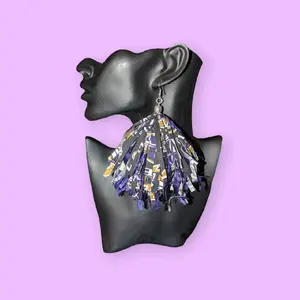 Raven fabric earrings