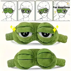 Cute Frog Unisex Adult Sleep Eye Mask - Soft Ergonomic Noise Cancelling Eyeshade for Travel, Nap & Bedtime Use