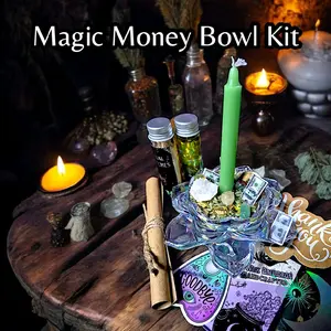 The Wax Cauldron Magic Money Bowl Kit/:Alter Decor/ Home Decor/ Feng Shui/ Lucky Charm/ Manifesting spell kit/ Diy Craft/ Candle Magic