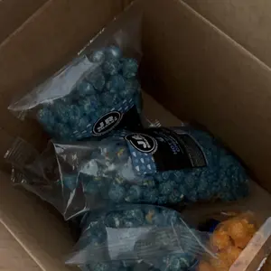 Junior Snacks Co. Hot White Cheddar; White Cheddar meets our Spicy & Salty Blue Seasoning