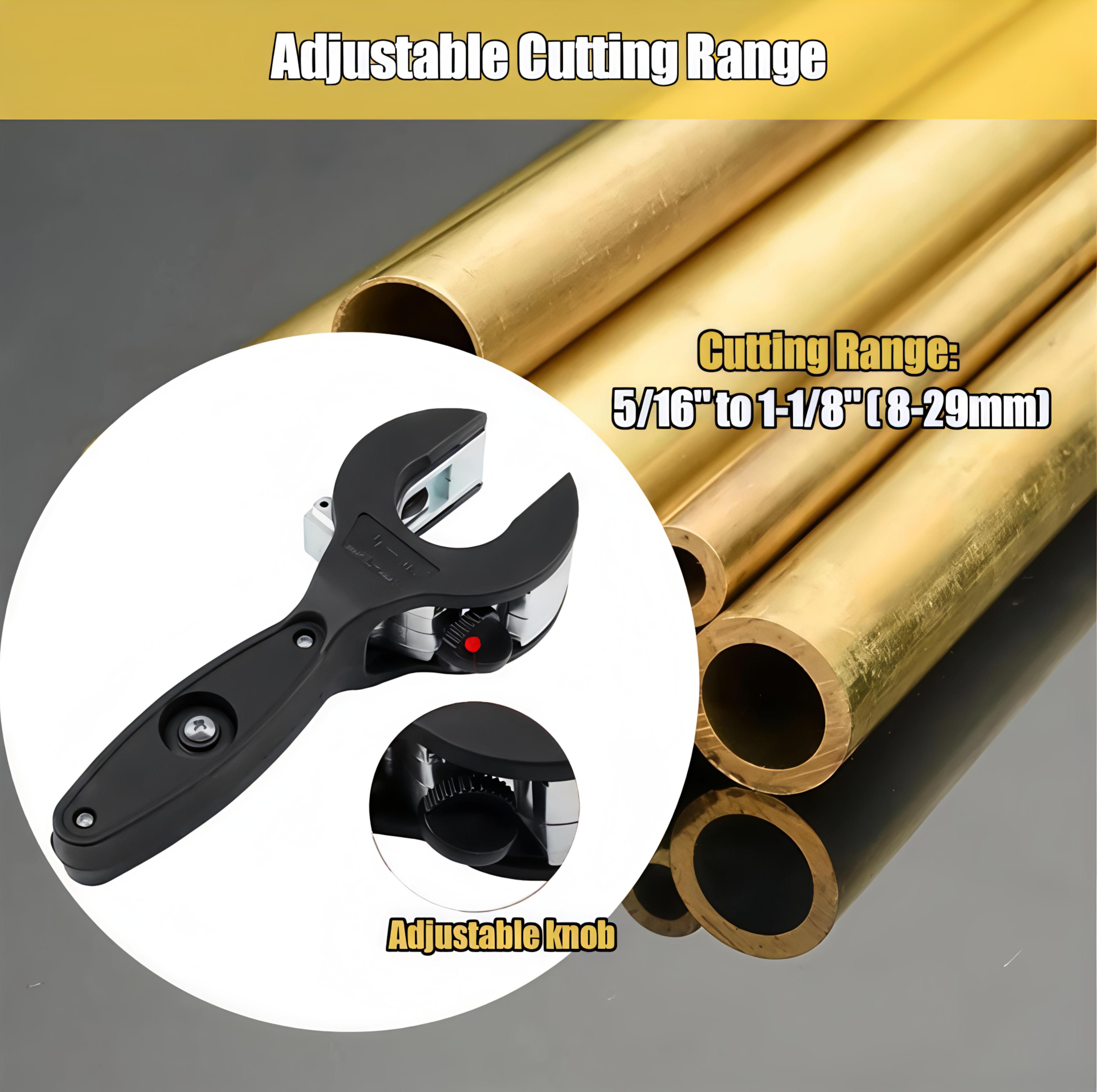 Ratchet Pipe Cutter - Canlaten·U Adjustable Ratchet Pipe Cutter, suitable for 5/16“ to 1-1/8” pipes, HVAC repair tool, copper pipe cutter, 2-in-1 pipe cutter, one-handed quick-cut tool, suitable for PVC and soft metals, household use (black) Ratchet Pipe Cutter - Canlaten·U Adjustable Ratchet Pipe Cutter, suitable for 5/16“ to 1-1/8” pipes, HVAC repair tool, copper pipe cutter, 2-in-1 pipe cutter, one-handed quick-cut tool, suitable for PVC and soft metals, household use (black)