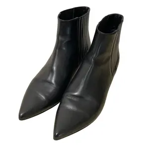 Pre-owned Celine Calfskin Small Leather Goods Leather Chelsea Ankle Boots
