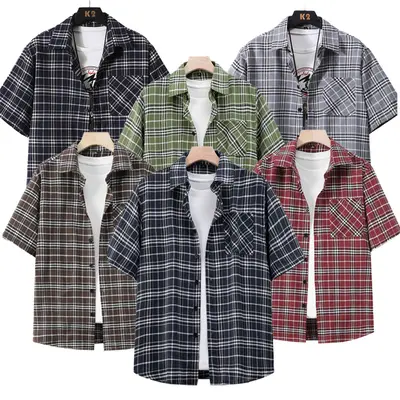 Dyed Checker Button Down Ktwo - TikTok Shop
