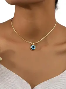New Devil Eye Necklace, Fashion Blue Eye Pendant Choker, Simple Layering Lucky Protection Jewelry, Ideal for Daily Wear or Gifting