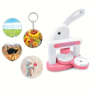 Manual Badge Making Machine DIY Brooch Maker, Jewelry Tool Set with Plastic Parts & Circle Cutter, Party Gift