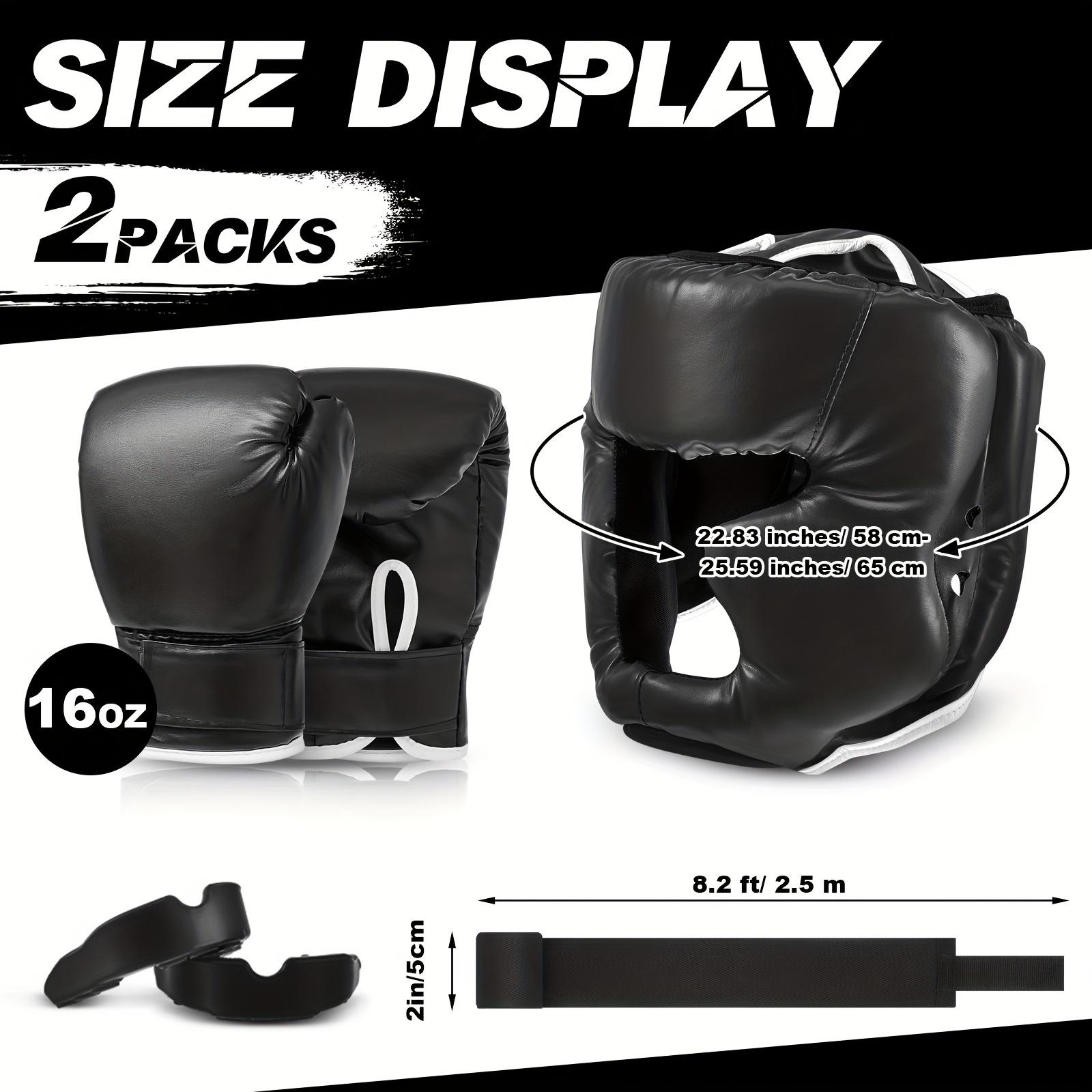 14PCS Boxing Training Set – 2 Pairs 16oz Gloves, Headgear, Hand Wraps & Mouthguards for Beginners, Adults & Youth
