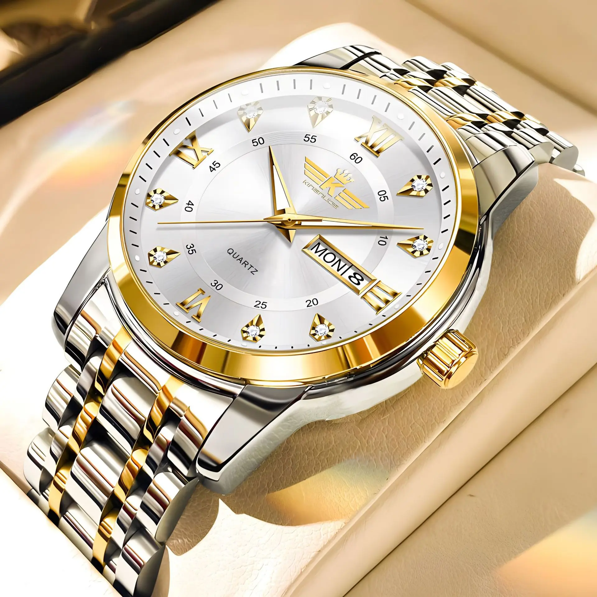 Golden Belt White Face (Butterfly Buckle