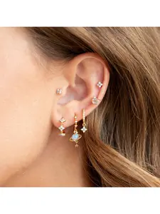 New ear ring set - six pieces of exquisite accessories with a cute and sweet girlish charm, featuring gentle and elegant earrings.