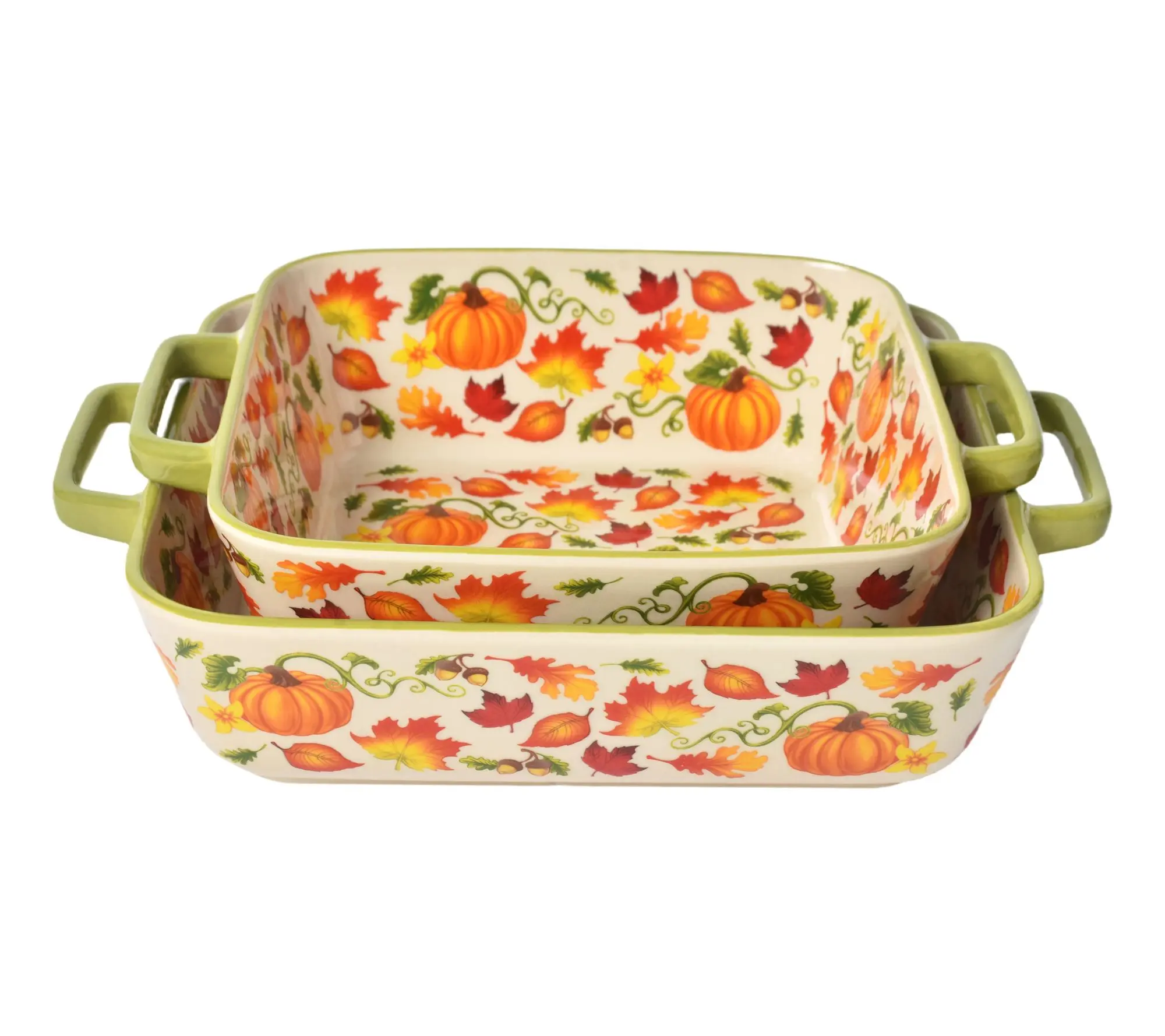 Temp-tations Harvest Set of (2) 3-qt & 2.5-qt Nesting Bakers Temp-tations Harvest Set of (2) 3-qt & 2.5-qt Nesting Bakers