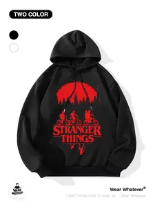 Stranger Things Inverted World Silhouette Print Hoodie, Loose Fit Casual Breathable Sweatshirt, Perfect for Outdoor and Home Wear