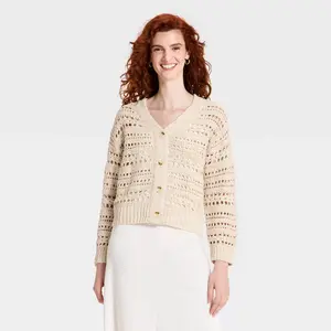 Women's Openwork Cardigan Sweater - Universal Thread