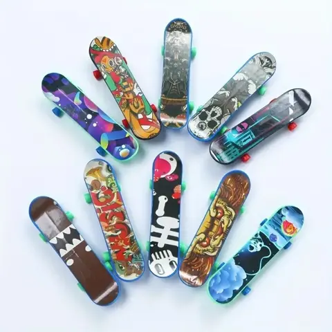 Finger Skate Toy, 10pcs/set Mini Multicolor Funny Gadget Fidgeting Finger Skate Toy, Party Decorations for Home School Game Office, Finger Skateboard, Stress Relief Tools, Stress Relief Gadgets