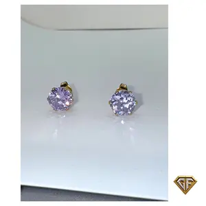 Aquamarine Stud Earrings March Aquamarine Birthstone Light Purple Round Gemstone 5mm or 8mm Christmas Gift for Her Elegant Timeless Design perfect March birthday gift