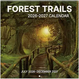2026-2027 Wall Calendar, 2026-2027 Pathways Calendar, 18 Months from Jul 2026 - Dec 2027, 12" x 24" Open, Thick Paper,  Holes, Large Blocks, Holidays, Gifts for Planning Organizing