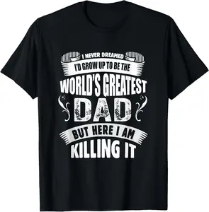 100%cotton The World's Greatest Dad Tshirt, Father's Day Gift Tee T-Shirt