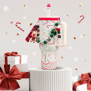 40oz Tumbler with Handle & Flip Straw, 1 Count Stainless Steel Reusable Vacuum Insulated Water Bottle, Drinking Cup for Home, Office, Car,Keeps Cold or Hot, Car Cupholder Friendly, Christmas Gift Idea for Friends, Family