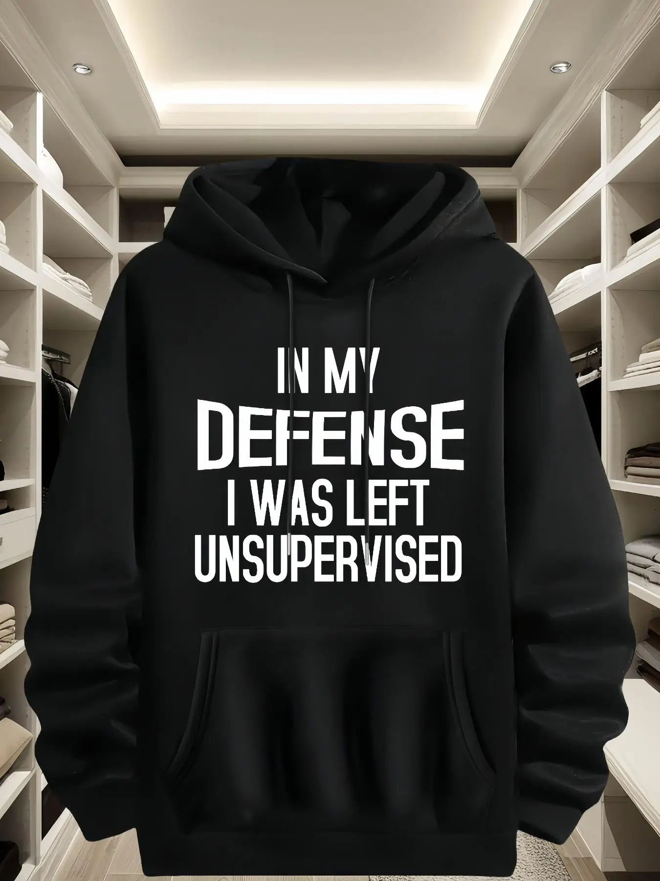 Unisex Essentials Hoodie Men's Regular Fit Letter Print Drawstring Pocket Hoodie, Casual Streetwear Long Sleeve Hooded Sweatshirt for Fall & Winter, G