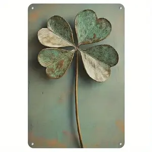 Vintage Tin Sign Wall Art Decoration, St. Patrick'S Day, Green Clover, Fun Wall Art Poster for Home, Hotel, Restaurant, Bars, Beer Pubs, Garage, Coffee Shop, Cafes, 8x12 Inches, Perfect for Room Decor, Birthday Festival Wedding Housew, Metal Wall Art