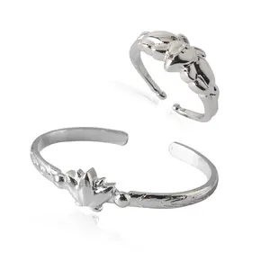 2pc Frieren Stark Lotus Bracelet + Lotus Ring Adjustable Opening Exquisite Cosplay Jewelry for Women