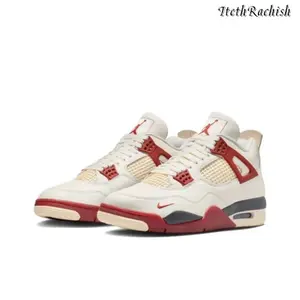 'Brick After Brick' vintage basketball shoes for both men and women in white and red