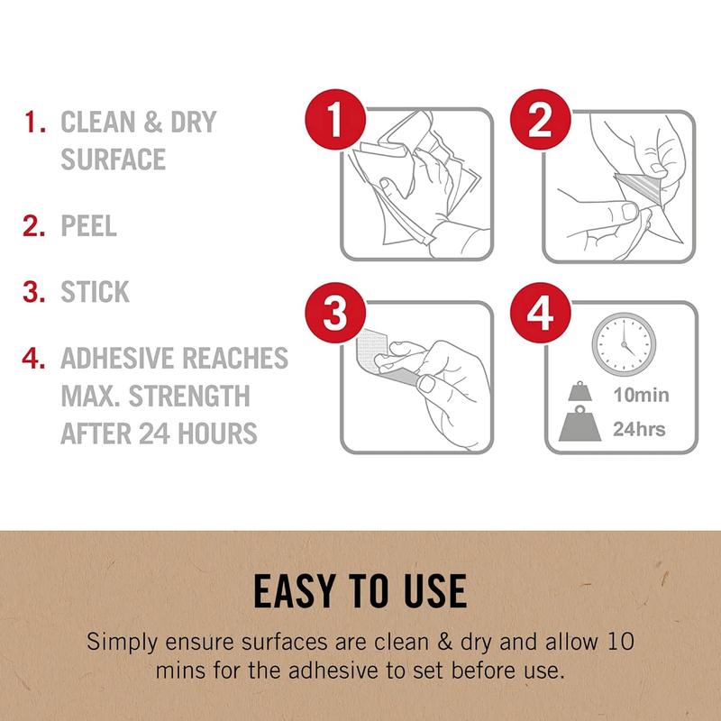 VELCRO Brand ECO Collection | 24 Sets | Stick'EM Hanging Strips with Adhesive | Easy Mounting | 2-1/2in x 3/4in, White with Sticky Back