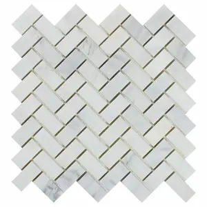 Calacatta Prestige (Asian Statuary) Herringbone 1x2 Polished/Honed Tile Sample