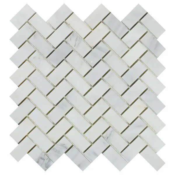 Calacatta Prestige (Asian Statuary) Herringbone 1x2 Polished/Honed Tile Sample