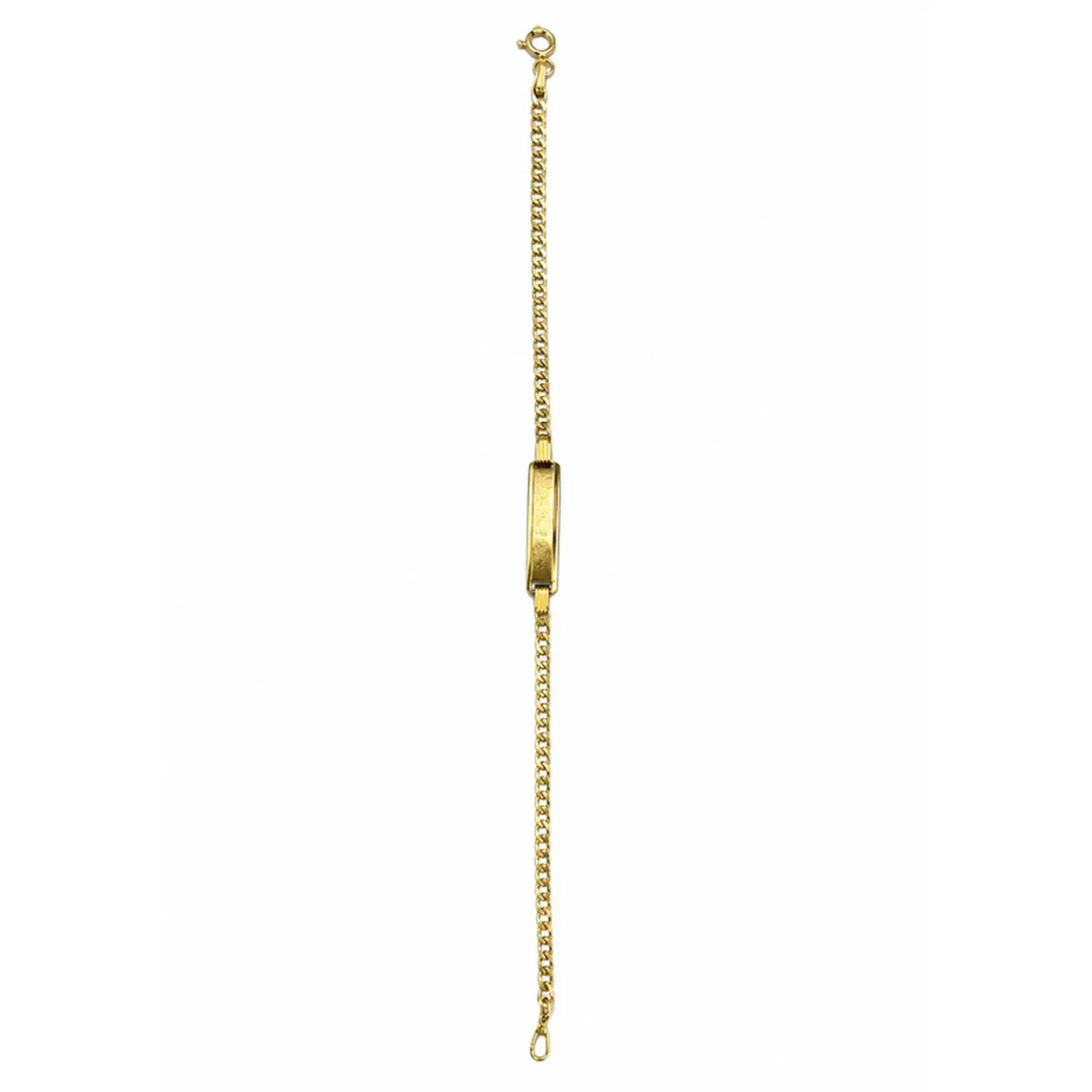 Oro 18k Pulsera con Placa para Bebe, 16cm - 6.5in - 2.3mm