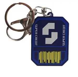 Helldiver Super Credit Key Ring Acessory - Blue with Silver Logo and Yellow Barcode Design