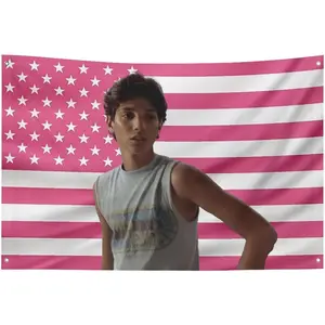 Tapestry America Funny Ralph Pink Flag 3x5 Feet  Wall Hanging Poster Holiday Gift Wall Macchio Decor Bedroom Living Room Dorm Concert 35x60 in