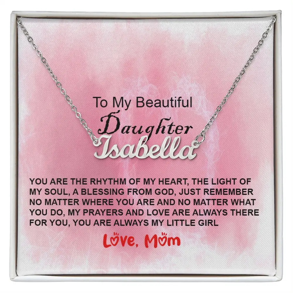 Customized Cursive Name Necklace for Daughters - Stainless Steel Jewelry, Adjustable Chain, Personalized Customized Gifts for Anniversary, Birthday, with Luxury Box