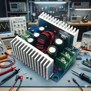 300W Programmable DC Power Supply Module with Temperature Control, Overload & Short Circuit Protection, Dc Voltage Converter, High Precision LED Driver for Home, Commercial Use, Efficient Metal Case, Multi-Purpose Charger & Voltage Regulator
