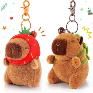 Capybara Plush Keychain,Cute Keychain Capybara Stuffed Animal,Soft Capybara Plush Toys Key Chain,Kawaii Plushie Stuffed Toys for Kids Adults Birthday