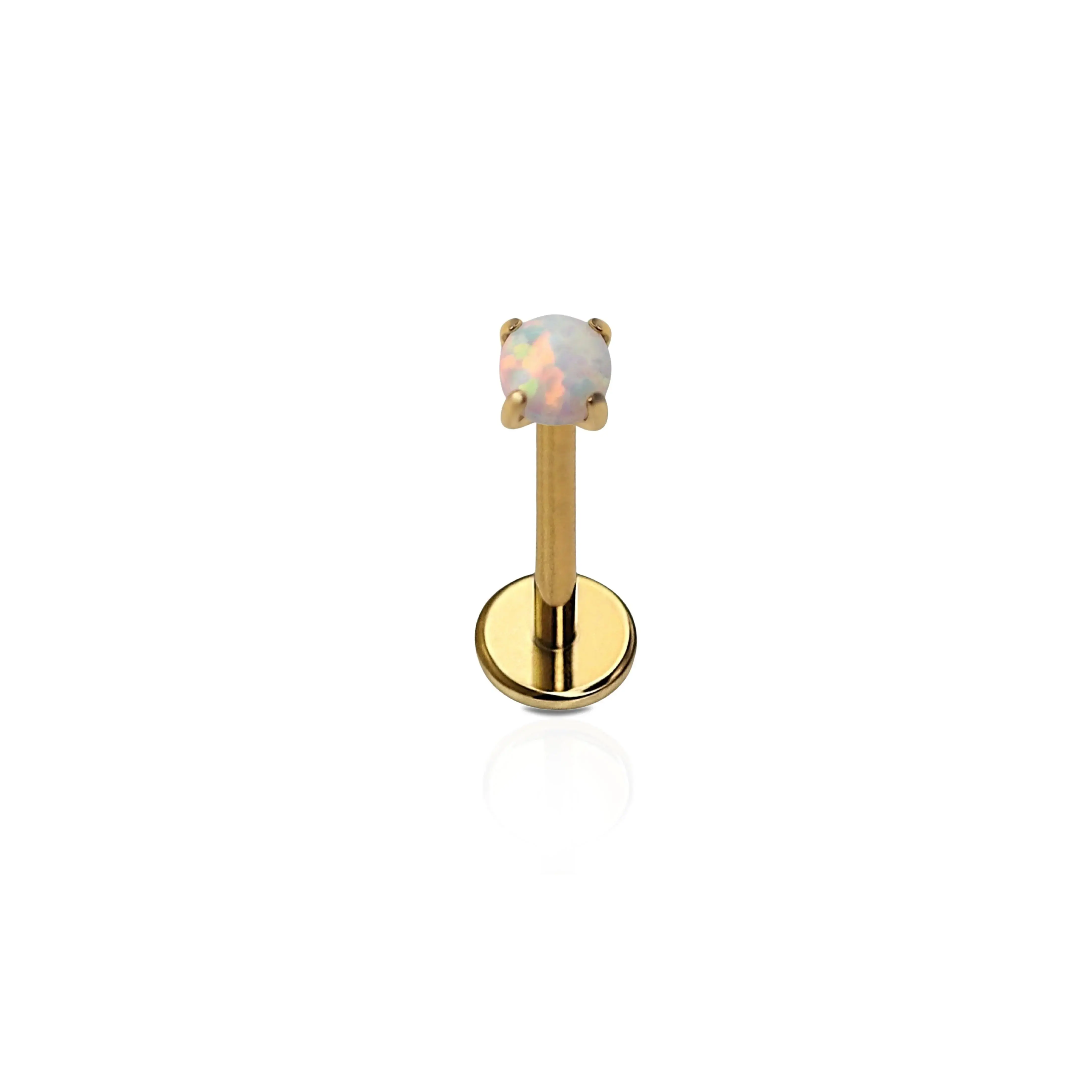 Micro Opal Pronged Flat Back Stud