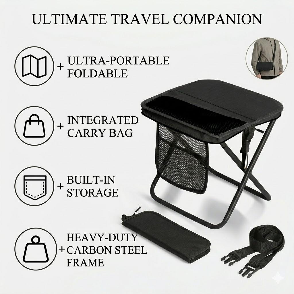 Portable Folding Fishing Stool Mini Camping Chair, Ultralight Compact Stool for Outdoor Hiking, Lightweight Small Seat with Carry Bag, Collapsible Pocket Bench for Travel, Concerts, and Gardening Portable Folding Fishing Stool Mini Camping Chair, Ultralight Compact Stool for Outdoor Hiking, Lightweight Small Seat with Carry Bag, Collapsible Pocket Bench for Travel, Concerts, and Gardening