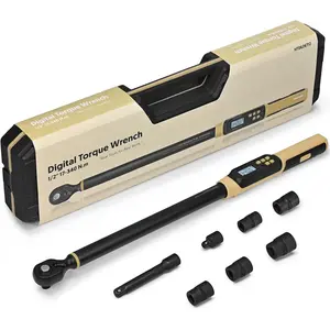Digital Torque Wrench 1/2 Drive, 12.5-250.7 ft.lb (17-340N.m) +-1% Accuracy  Torque Wrench with Buzzer and LED Heavy Duty Torque Wrench Set with Socket for  Repair  large machinery