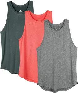Women's Racerback Workout Tank Tops - Athletic Yoga Tops, Running Exercise Gym Shirts (Pack of 3)