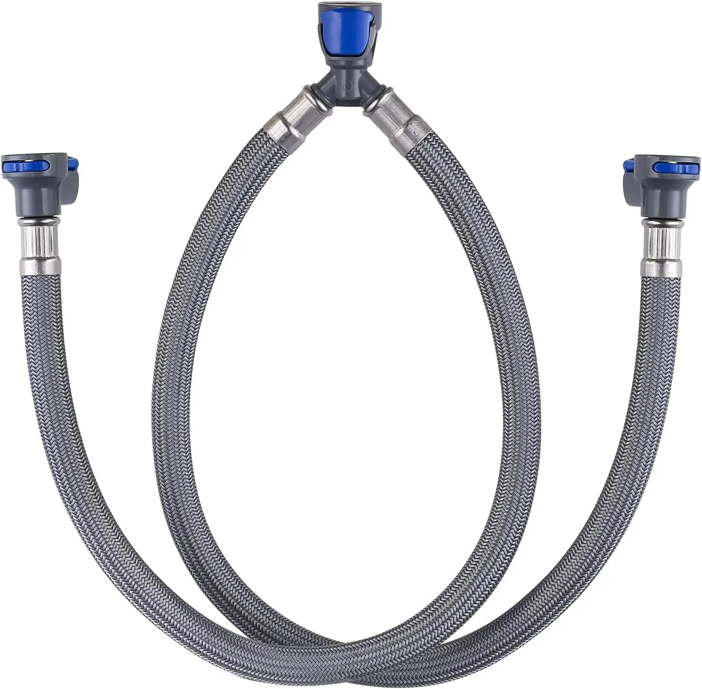 Quick Connect Faucet Hose Replacement, 16 Inch Hot & Cold Water Supply Lines for Widespread Faucet, Bathroom 3 Holes Faucet Water Mixer Line with Fast Lock