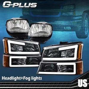 Fit For 2003-2006 Chevy Silverado Avalanche LED Headlights+1Pair Fog Lights