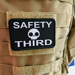 safety third blue collar joke patch 2"x3" removable morale patch with hook and loop backing