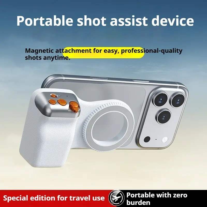 Professional Magnetic Phone Grip with Dslr Style Handle, Phone Accessory Compatible, Ergonomic Design for iPhone & Android, Stable Camera Accessory, Selfie Phone Holder, Magnetic Phone Stand