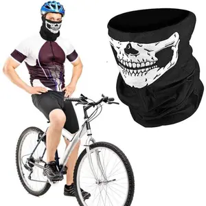 Unisex Youth Ski Masks 3pcs Winter Outdoor Skull Face & Neck Protector Warm Breathable Seamless Polyester Microfiber Stretchy Fabric Anti-Freeze for Motocycling Hiking Halloween Cosplay,summervibes