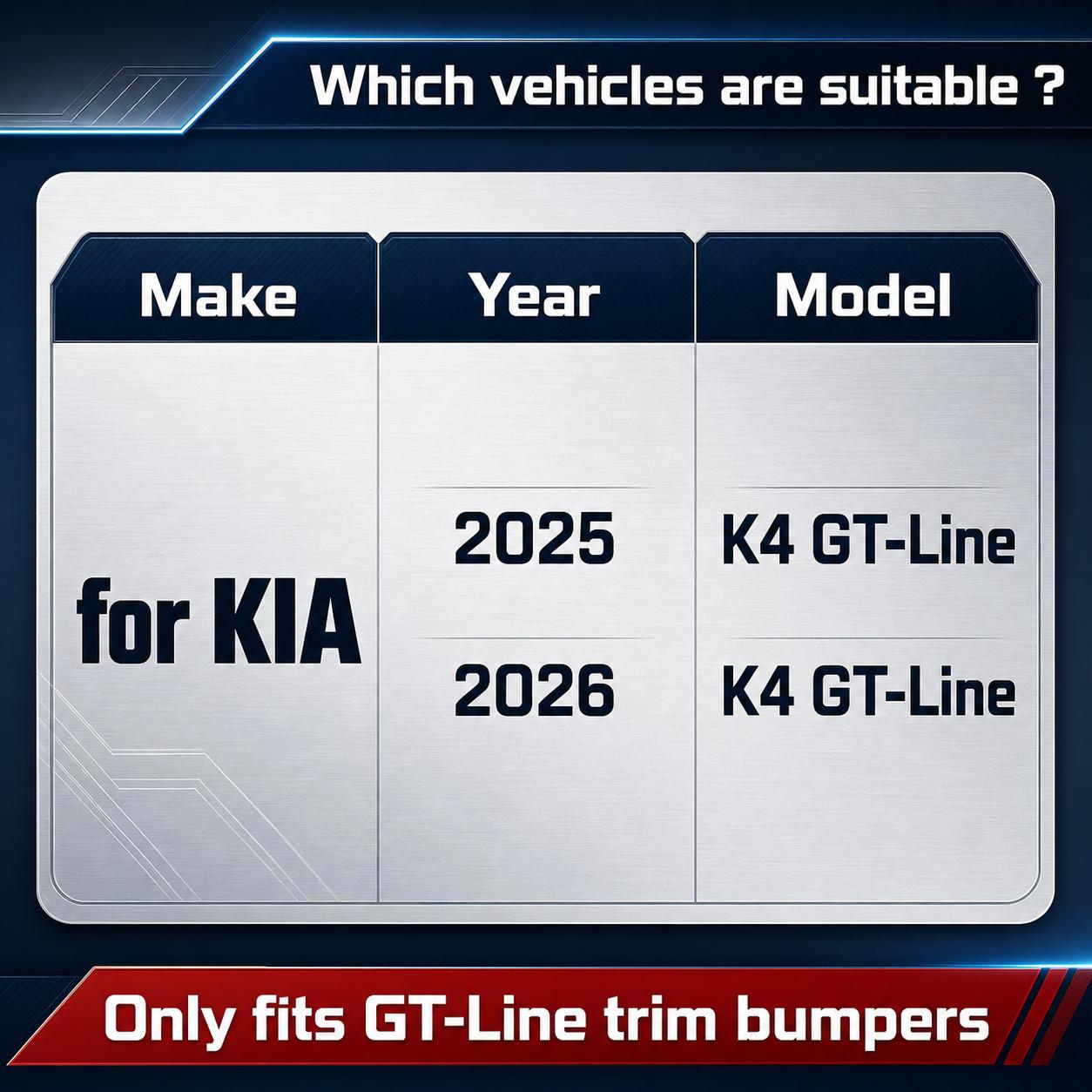 NARPES Front Lip Splitter Spoiler for KIA K4 GT-Line 2025 2026 Accessories,3PCS Body Kit, Drill mount, Durable PP construction, impact-proof & scratch-proof, Upgrade bumper, Sporty style protection, Automotive, Car Accessories