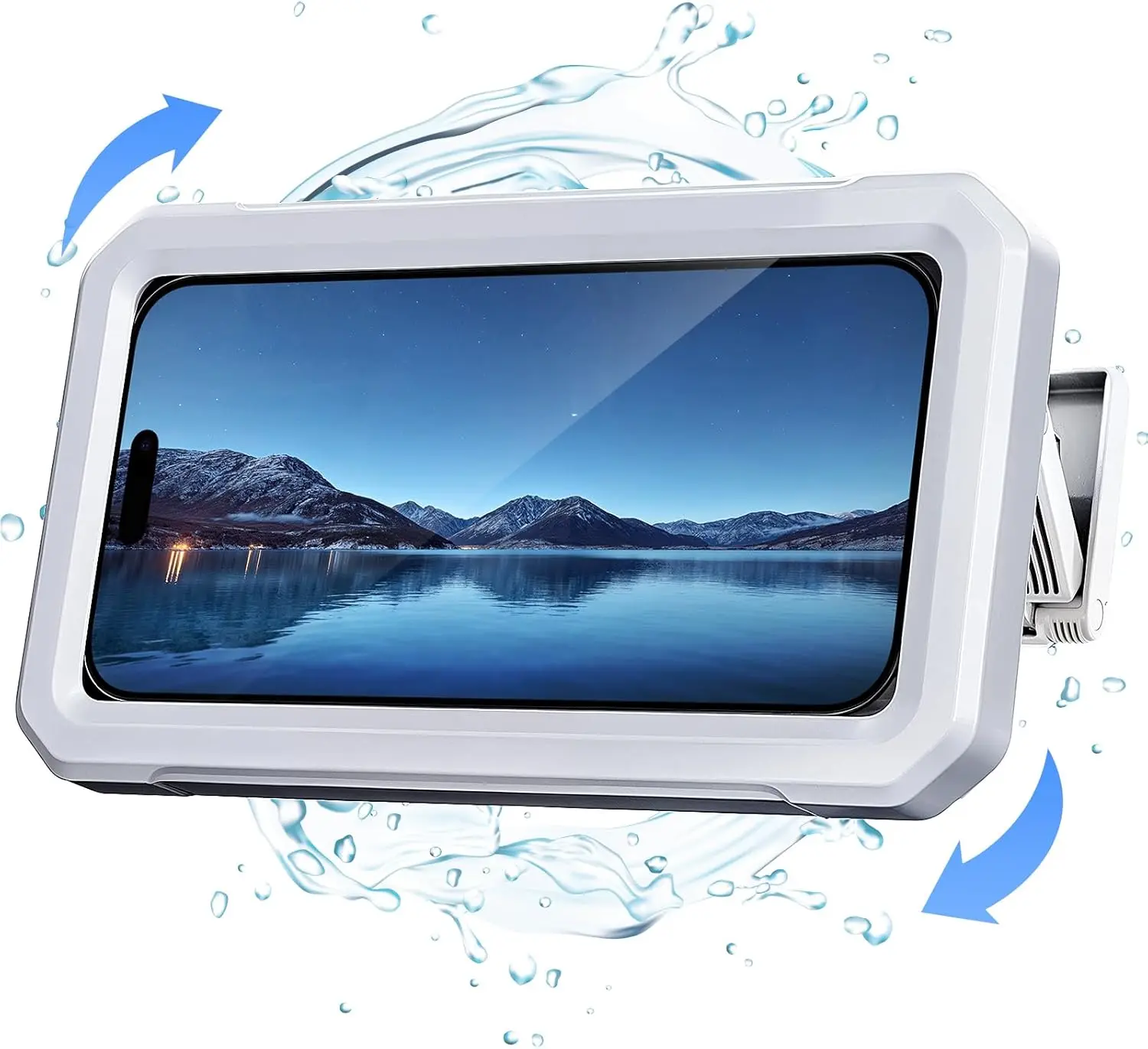 Shower Phone Holder Waterproof【480°Rotatable】Retractable Adjustable Shower Phone Case Shower Stall Accessories for Bathroom Wall Phone Mount Stand Water Proof Anti Fog Case for 4-7"Cellphones