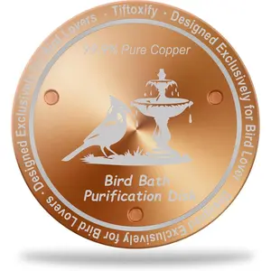 0.8mm Reinforced 99.99% Pure Copper Bird Bath Disk Triple-Point Support Design for Safe Water Maintenance Universal Fit All-Season Outdoor Birdbaths Bowls 1Pcs