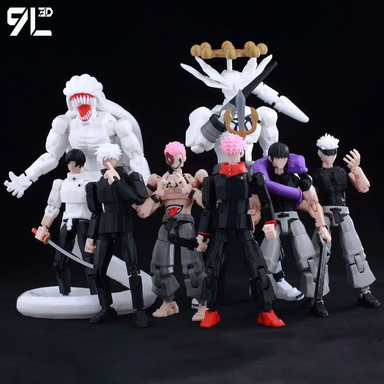 9L 3D Printed Jujutsu Kaisen Fushiguro Toji Multi-Jointed Shapeshift Action Figure, Unisex Anime Fans Toy, 12 Years Above Collectible Model Ornament Gift for Above 12 Audiences
