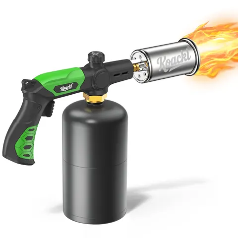 Powerful Kitchen Torch, Propane Torch Gun with Adjustable Flame, Blow Torh for Weeding, Campfire Starter, Gift for Man(Tank Not Included)